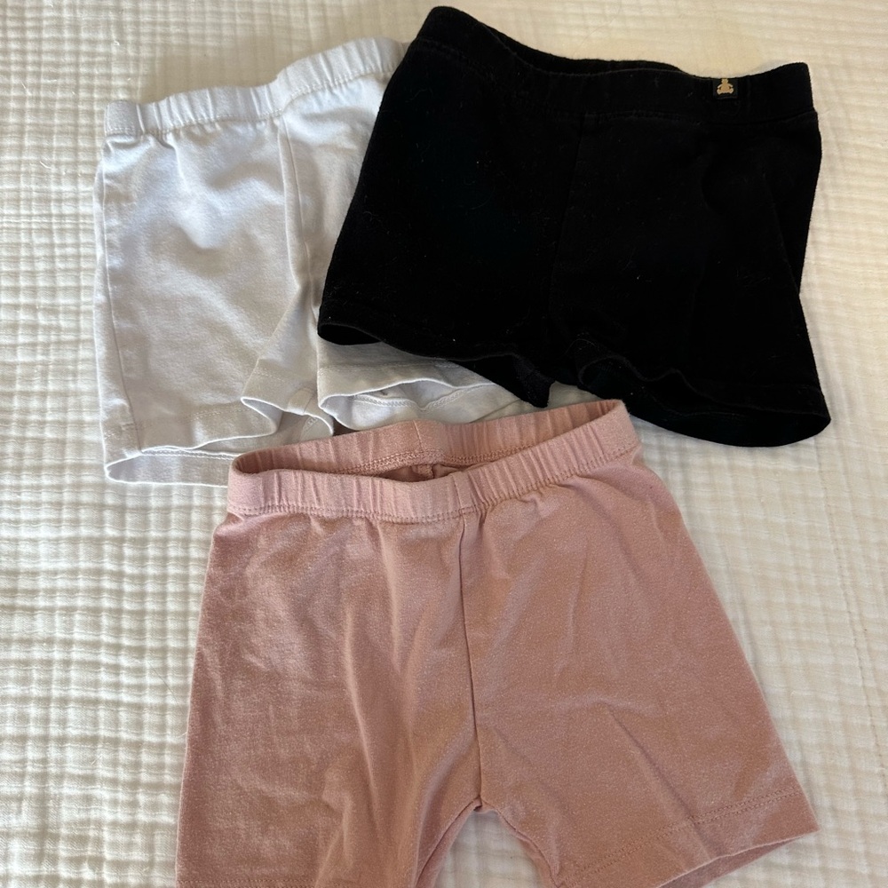3-Pack Toddler/Child Soft Knit Shorts - Black, White, Dusty Pink